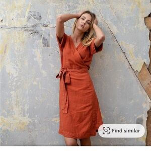 Rust Midi Wrap Dress